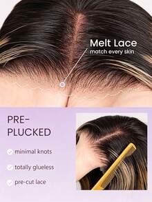13x6 High-Definition Lace Straight Hair Wig, 200% Density, Wear And Go, Lace Closed Wig - Natural & Black - View 6
