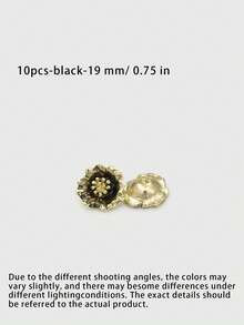 1 Pack 10 Pieces Vintage Irregular Stamen‑Shaped Metal Flower Buttons Decorative Fasteners For Sweater Top Overcoat Windbreaker Outerwear Sewing Accessories - 10pcs - View 4
