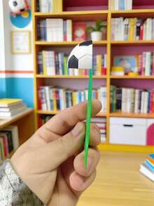 1Pc One Size 3D Printed Creative Novelty Football Soccer Bookmark Green White Contrast Color 3D Shaped Page Clip Cute Cartoon Fun Stationery For Reading Book School Office Home Library World Cup Watching Match Season Fans Gift - Football bookmark - View 10