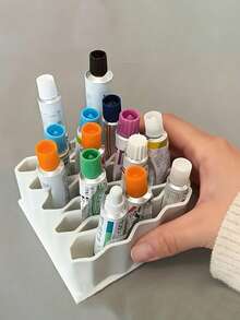 1pc Solid Ointment Pill Sorting Rack Medicine Storage Organizer For Tablets Cosmetics Pen Holder Office Home Desk Daily Use Functional Convenient Practical Household Supplies Must Have - View 3