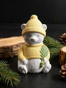 3D 毛衣熊收納盒矽膠模具，DIY 香氛蠟燭製作模具，聖誕家居裝飾手工模具 - 毛衣小熊收納盒 - 查看 7