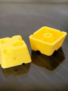 4Pcs Compact Size Smooth Surface Cute Design Yellow Cheese Shape Keycaps For Mechanical Keyboard Office Work Gaming Desktop Decor Comfortable Typing Experience Soft Touch Add Playful Vibe To Daily Routine Unique Novelty Key Cap Set Custom Replacement - View 7