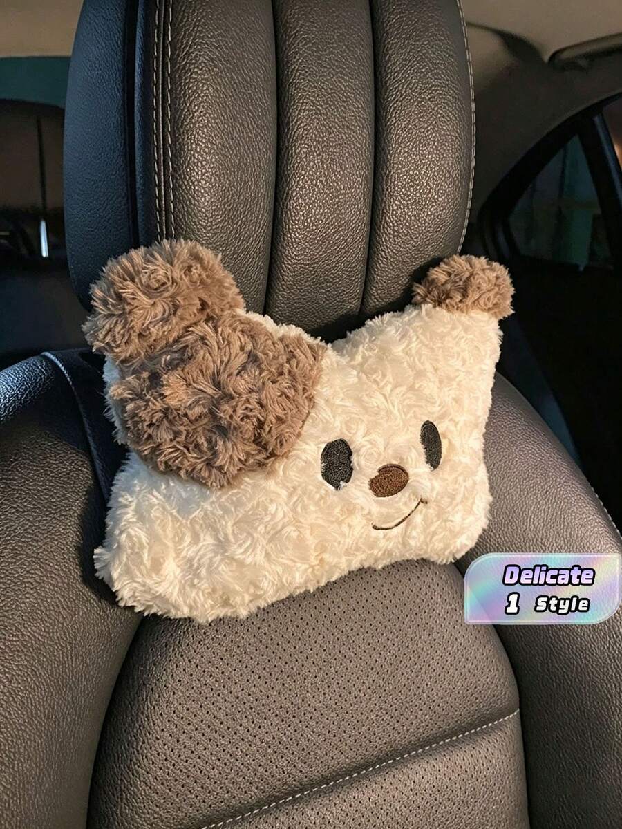 1pc Car Headrest Neck Pillow - A Pair Of Adorable Dog-Shaped Pillows For Car Seats, Providing Neck And Lumbar Support, Perfect For Enhancing Comfort During Car Rides, Car Pillow
