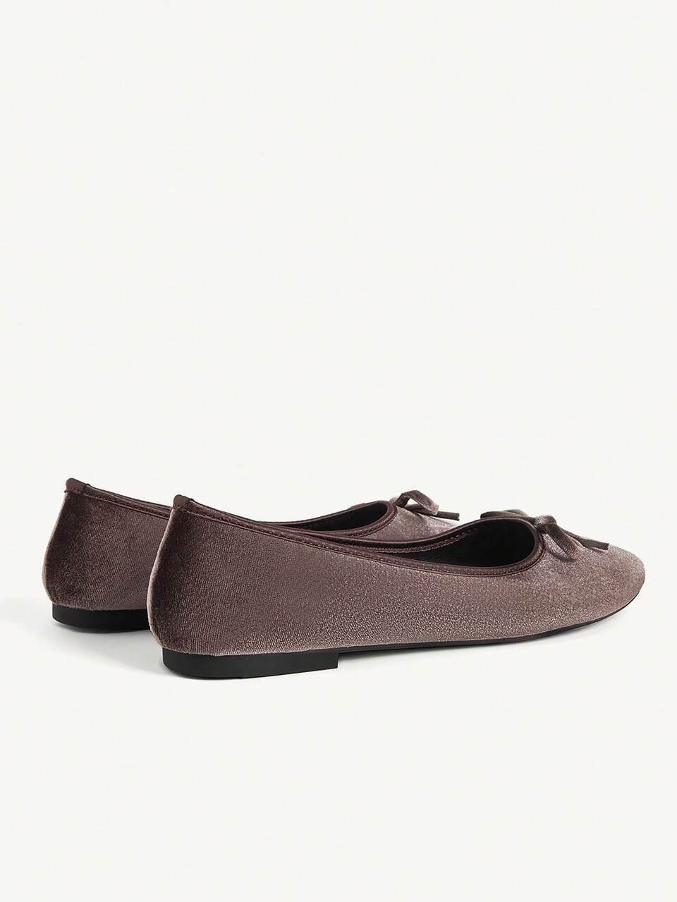 CUCCOO CHICEST French Low Vamp Bow Decoration Round Toe Flat Bottom Elegant Commuter Ballet Brown Suede Women Flat Shoes Dating Vacation