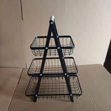 1pc Detachable Metal Fruit Basket, Upgraded Fruit Bowl, Kitchen Countertop Vegetable Basket, Portable Fruit Bowl, Suitable For Kitchen Storage And Dining Room, Can Store Fruits, Vegetables, Bread And Snacks, Large Capacity Fruit Storage Rack, Black - Black - View 9