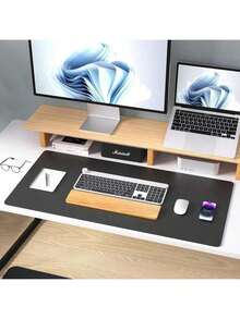 1 buah Alas Mouse Warna Polos, Alas Meja Sederhana untuk Kantor, Sekolah, Penggunaan di Rumah, Alas Mouse Gaming, Aksesoris Meja, Perlengkapan Kantor, Aksesoris Meja, Alas Mouse, Alas Meja - Hitam - View 4