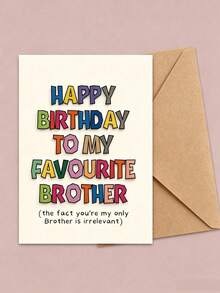 بطاقة تهنئة 1 قطعة "Happy Birthday To My Dearest Brother" للشريك والأخ والأصدقاء مع تمنيات صادقة وظرف بلون عشوائي هدية للبالغين - عيد ميلاد - مشاهدة 11