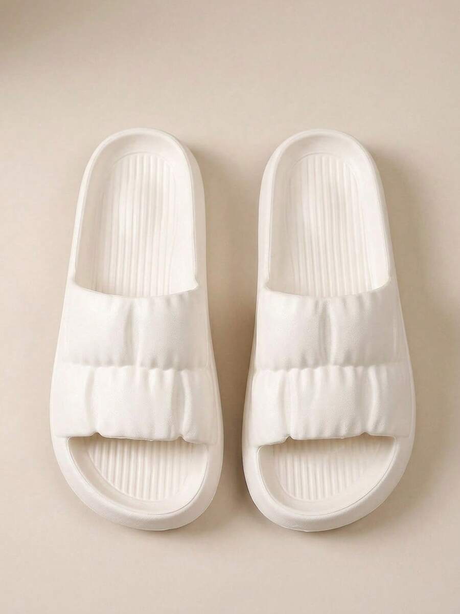 HighSole Women's Summer Slip-On Sandals, Bathroom Shower Anti-Slip Lightweight One-Piece Plastic EVA Slippers Spring Shoes Spring Break Easter For Casual Beach Style For Christmas - White - View 1