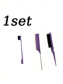 4-Piece Professional Hairdressing Tool Set, Including Spray Bottle, Pointed Comb, Eyebrow Brush, Volumizing Comb For Daily Hair Cleaning And Brushing, Wet And Dry Curling Comb, Parting Brush, Coarse And Fine Hair Care - Multicolor - View 17