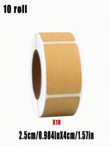 Rollo de etiquetas adhesivas de papel kraft para sellar, autoadhesivas, se pueden escribir a mano para clasificación y marcas de embalaje - Multicolor - Ver 8
