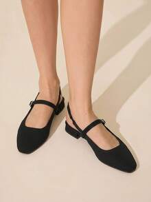 CUCCOO BASICS Women's Shoes Spring, Summer And Autumn Simple Classic Woven Surface Material Round Toe Flats Are Suitable For Commuting, Dating, Parties And Other Occasions Fall Shoes - Black - View 2