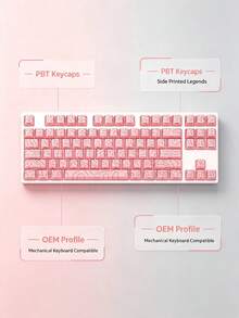 5 Side Dye Sublimation PBT Keycap Set Universal Replacement Key Caps Fit Most Layout Mechanical Keyboard Gaming Decor Accessories Perfect Gift For Keyboard Lovers Gamers - View 5