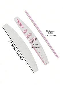 5/10/20PCS Professional Half Moon Nail File Double Sided Sandpaper Buffing Blocks 100/150/180/240 Grit Manicure Pedicure Tools Easy Shape Smooth Edge For Salon Home Use - Multicolor - View 2
