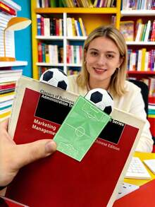 1Pc One Size 3D Printed Creative Novelty Football Soccer Bookmark Green White Contrast Color 3D Shaped Page Clip Cute Cartoon Fun Stationery For Reading Book School Office Home Library World Cup Watching Match Season Fans Gift - Football bookmark - View 4