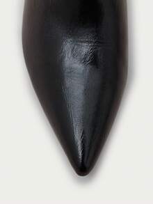 Nöista Pointed Toe Ankle Boot With A Clean Silhouette, Slim Mid Heel, Smooth Leather Finish And Inside Zip Closure. Fall Boots - Black - View 8