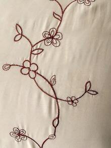 Cirelle 2件組聚酯纖維刺繡信封式封口枕套，光滑透氣聚酯纖維床上用品枕頭保護套，信封式封口（不含枕芯） - 卡其色 - 查看 6