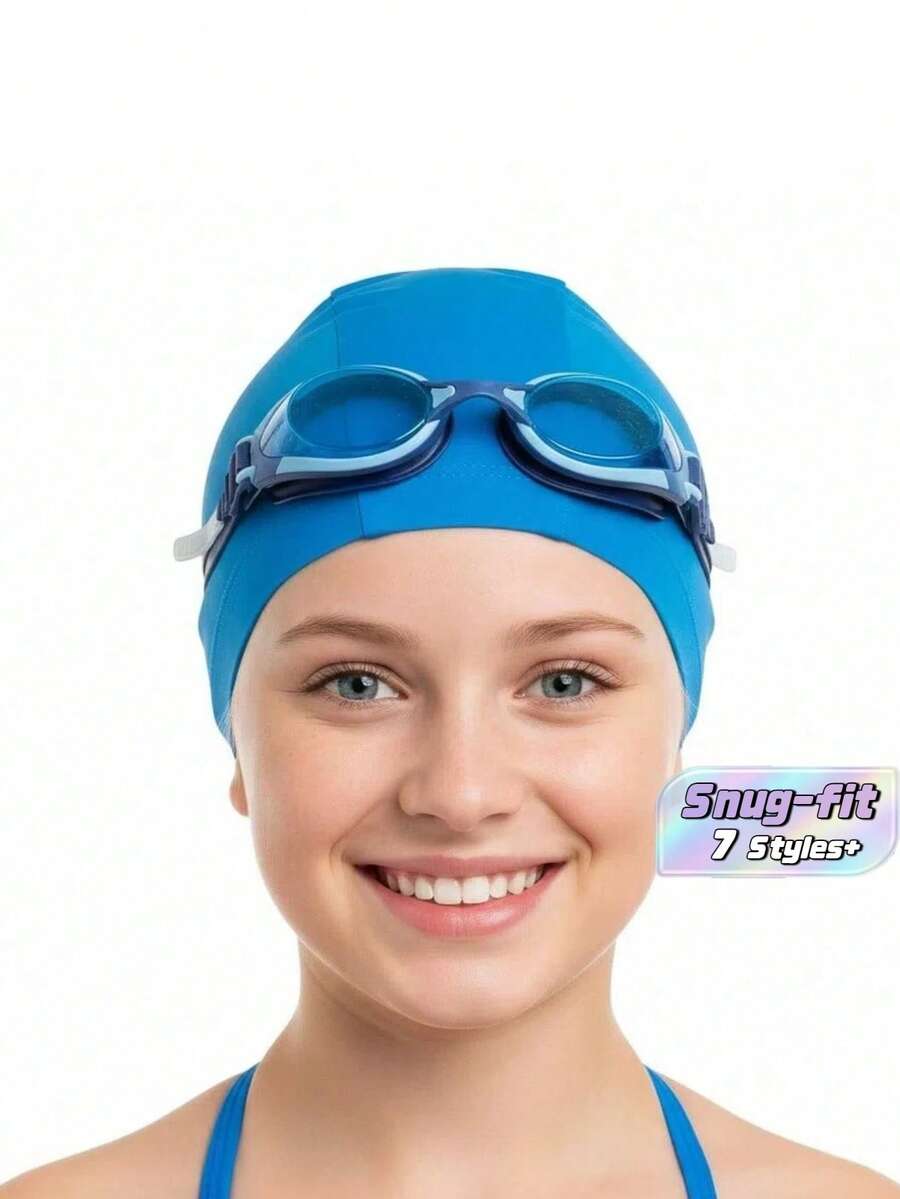 Bulk Wholesale Elastic Fabric Swimming Cap, Comfortable Material Swimming Pool Cap, Lightweight Bathing Cap Suitable For Women, Men, Children, Unisex, Non-Waterproof Elastic Swimming Pool Bathing Cap Suitable For Long And Short Hair