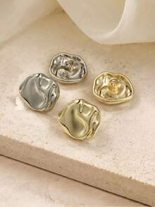 1 Pack 10 Pieces Vintage Irregular Shaped Metal Buttons Concave Convex Decorative Fasteners For Suit Windbreaker Wool Coat Sweater Clothing Diy Sewing Accessories - 10pcs - View 6