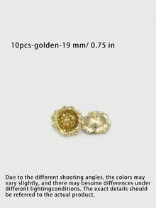 1 Pack 10 Pieces Vintage Irregular Stamen‑Shaped Metal Flower Buttons Decorative Fasteners For Sweater Top Overcoat Windbreaker Outerwear Sewing Accessories - 10pcs - View 11