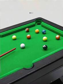 1set Portable Mini Billiards Game Kit Mini Snooker American Pool Table Set With 2 Cues 11 Balls Improve Hand Eye Coordination Strategic Thinking Fun Desktop Game For All Ages Family Office Travel Interactive Leisure Entertainment Toy - Multicolor - View 6
