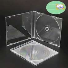 2/5/10 Pcs/Set Square CD Cases, Single Disc Plastic DVD Cases, PS DVD Disc Storage Boxes, CD Album Organizer Cases, Recording Boxes, Mini Storage Cases - White - View 5