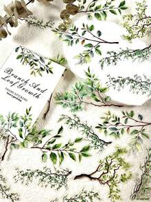 20pcs/Paket Stiker Dekorasi DIY Ranting dan Daun untuk Kolase, Scrapbook, Latar Belakang, dan Persiapan Kembali ke Sekolah - MultiWarna - View 12