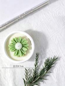 Cirelle 1pc Daisy Flower Scented Candle In Plaster Jar, Cute Sunflower Soy Wax Candle, Decorative Floral Aromatherapy Candle For Home Decor, Birthday & Holiday Gift - multicolor - View 11