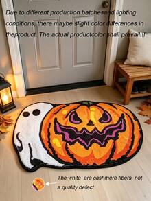 Halloween Imitation Cashmere Doormat, Wear-Resistant Entryway Floor Mat, Easy Care Decorative Rug For Living Room - C - View 5