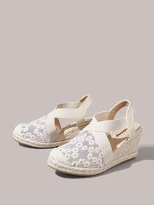 Styleloop 麻繩編織女款楔跟厚底鞋 度假風 BOHO 風 美式復古 波希米亞風 西部風 音樂節慶穿搭 - 裸杏菊花網 - 查看 8
