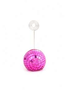 1/10PCS Multi Color Shiny Disco Ball Business Card Holder Display Rack Photo Holder Desktop Mirror Ball Number Stand For Wedding Party Christmas New Year Celebration Table Decor Home Office Ornament Gift Idea - multicolor - View 5