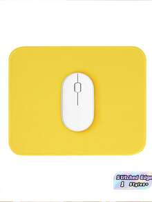 Yellow Cute Mouse Pad 26*21cm, Non-Slip Waterproof Rubber Base With Stitched Edge, Smooth Durable Surface For Laptop Computer Office Home, Splash-Proof Desk Mat, Adorable Desktop Accessory, Great Gift For Women - Yellow - View 1