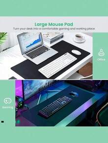 1pc Large Extended Non Slip Rubber Base Durable Smooth Waterproof Easy Clean Black White Polka Dot Pattern Desk Mat Mouse Pad Keyboard Pad For Office Gaming Computer Laptop PC Gamers Workstation Gift For Family Friends Office Workers - multicolor - View 4