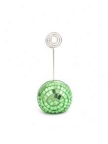 1/10PCS Multi Color Shiny Disco Ball Business Card Holder Display Rack Photo Holder Desktop Mirror Ball Number Stand For Wedding Party Christmas New Year Celebration Table Decor Home Office Ornament Gift Idea - multicolor - View 13