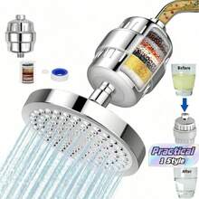 20 Stage Shower Hard Water Purification Filter Showerhead Activated Carbon Water Purifier Chlorine Removal Reduce Dry Itchy Skin - 20 layer filter - View 1