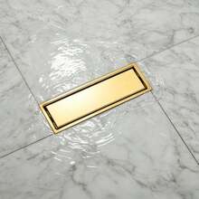 Gold Rectangular Floor Drain, Designed With Thick Stainless Steel, High Drainage Capacity, Odor-Proof, Suitable For Hotel, Shower Room, Balcony And Other Scenarios - Multiple Sizes Available - Multicolor - View 6