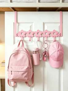 1PC Pink Iron Key Hook Wall Shelf – Creative Metal Art Hanger For Entryway Hallway, Coat Hat Organizer Rack, Multifunctional Wall Decor Storage - Multicolor - View 7