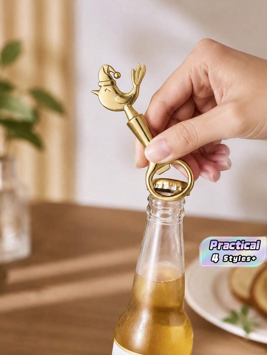 SHEIN Christmas Themed Bottle Opener, Cute Small Gift For Xmas Holiday & European American Party Supplies - View 1