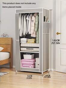 1Pc Easy Assembly Fabric Wardrobe Simple Clothing Storage Cabinet For Bedroom Rental House Home Garment Organizer - View 16