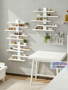 5-Tier White Wall-Mounted Display Rack Storage Rack Display Rack Effectively Saves Space 14.57inch Suitable For Dolls Statues Building Blocks And Collectibles Very Suitable For Living Rooms Bedrooms Kitchens Bathrooms Holiday Gifts Mother's Day Gift - Multicolor - View 4