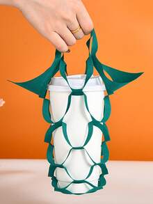 100pcs Lace Non‑Woven Milk Tea Bag Takeaway Bag Single‑Cup Coffee Handbag T‑Shape Takeout Bag - Multicolor - View 1