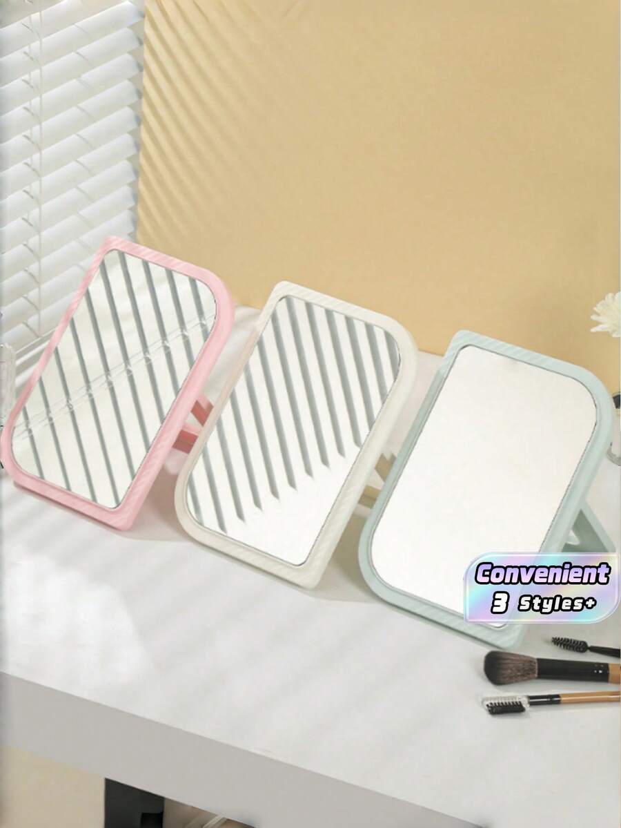 Simple Desktop Makeup Mirror, Freestanding & Wall‑Mountable Single‑Sided Vanity Mirror, High‑Definition Dressing Mirror For Student Dormitory Bedroom Tabletop Use - Multicolor - View 1