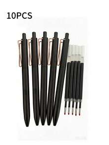 10Pcs V-Shaped Metal Pen Clip Push-Type Neutral Pen With A Heavy Feel, Business Signature Pen - multicolor - View 8