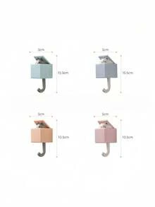 4Pcs Cute Cat Wall Hooks Set, Creative Adhesive Pet Shaped Coat Hooks For Hanging Keys Scarves Hats Towels Bags, No-Drill Strong Multi-Use Organizer For Kitchen Bathroom Closet Office, Fun Cat Mouse Design, Space-Saving Home Decor, - Multicolor - View 3