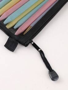 1/2/5pcs Simple Black Mesh Pencil Case Stationery,Pencil Pouch,School Bag - multicolor - View 11