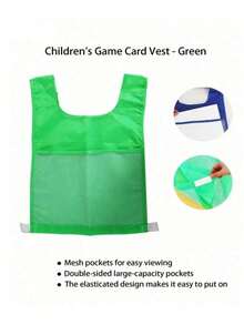 1 Piece Practice Vest For Kids, 4 Colors, Training Vest With Card Slot, Game Vest, Pe Vest, Team Competition Vest For Kids, Pocket Vest, Cognitive Game Tool, Teaching Aid, Interactive Learning, Home, Classroom, Outdoor, Party Games, Back To School - Multicolor - View 9
