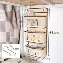 Hanging Closet Organizer 1/2/3 Layers Hanging Storage Bags | Sundries Over The Door Organizer Shelf Non-Woven Fabric Wall Home - Multicolor - View 4