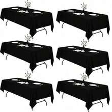 6pcs Disposable Plastic Tablecloths, 54*72 InchWaterproof Solid Color Square Tablecloths, DisposablePlastic Tablecloths, Waterproof And Stain-Resistant,Easy To Clean, Suitable For Life, Wedding, BirthdayParty - Multicolor - View 15