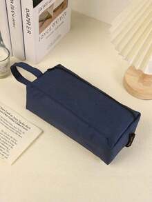 Tempat Pensil Kanvas dengan Pegangan, Tas Pena Kapasitas Besar dengan Resleting, Organizer Alat Tulis Portabel untuk Kantor dan Kampus, Tersedia Berbagai Warna - warna-warni - View 9