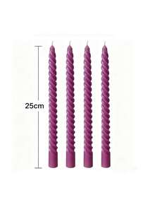 Cirelle Twisted Spiral Taper Candles Set Of 4, Aesthetic Colorful Spiral Dinner Pole Candles, Unscented Swirl Spiral Taper Candle Decor For Dining Table Centerpiece, Wedding, Candlelight Dinner, Party - multicolor - View 12