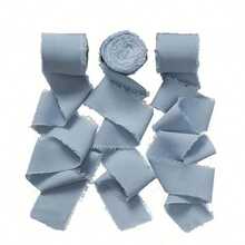 3 Rolls/Pack, Dusty Blue Chiffon Ribbon, Gift Wrapping Ribbon, Gift Tie Ribbon, Wedding Decoration Supplies, Party Decoration Supplies, Suitable For Rustic Wedding Invitations, Bows, Wreaths, DIY Crafts, Christmas Decorations, DIY Home Decor - Haze blue - View 4